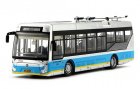 Blue-Silver 1:64 Diecast Foton BJD WG120F Trolley Bus Model