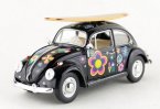 Kids 1:24 Scale Black / Red / Blue Diecast 1967 VW Beetle Toy