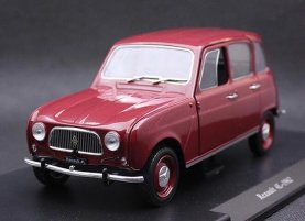 1:24 Wine Red WhiteBox Diecast 1962 Renault 4L Car Model