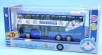 Diecast Golden / Blue Kids Doaemon Theme Double Decker Bus Toy