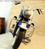 Blue-White Large Scale Handmade Tinplate Harley Davidson Model