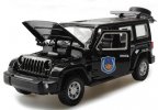 White / Black Police Kids 1:32 Diecast Jeep Wrangler Toy
