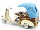 White Large Scale Vintage Tinplate Tricycle Vespa Model