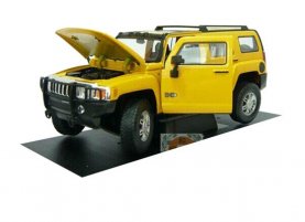 1:24 Scale Cararama Bright Yellow Diecast Hummer H3 Model