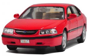 Red 1:24 Scale Welly Diecast 2001 Chevrolet Impala Model