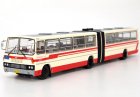 1:64 White-Red NO.1 Diecast Jinghua BK6170 Articulated Bus Model