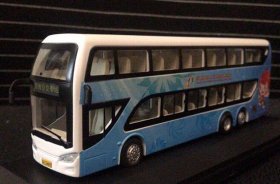 Blue 1:64 Garden Expo Diecast Asiastar Double Decker Bus Model