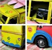 Medium Scale White / Yellow Tinplate Flower Theme Bus Model