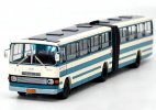 1:64 White-Blue BK670 Diecast Beijing Articulated Bus Model
