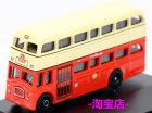 White-Orange Mini Oxford Die-Cast China Motor Double Decker Bus