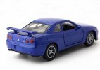 Kids 1:36 Scale Blue Welly Diecast Nissan Skyline GT-R R34 Toy