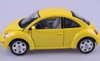 Yellow 1:18 Scale Bburago Diecast VW New Beetle Model