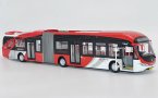 Red-White 1:43 Scale Diecast Yinlong Articulated Bus Model