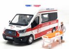 White-Red 1:35 Scale Kid Diecast Ford Transit Ambulance Van Toy
