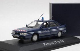 Blue 1:43 Scale NOREV Diecast Renault 21 Turbo Model
