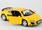 1:36 Scale Kids Yellow / Silver Diecast Audi R8 Coupe Toy