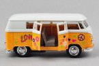 1:36 Scale White-yellow Graffiti Kids 1962 Classical VW Bus Toy