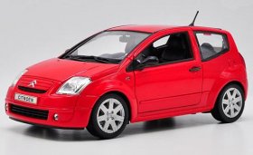 Red 1:18 Scale Welly Diecast Citroen C2 Model