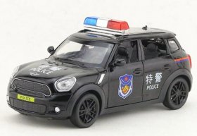 1:32 Scale Police Black Kids Diecast Mini Cooper Car Toy