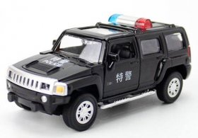 1:43 Scale Black Police Kids Diecast Hummer H3 Toy