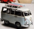 Medium Scale Tinplate Red / White Handmade Vintage VW Style Bus