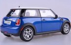 Blue / Silver Autoart 1:18 Scale Diecast Mini Cooper Model