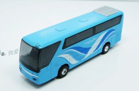 Alloy Made Kids Blue Tour Bus Toy