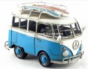 Medium Scale Tinplate Red / White Handmade Vintage VW Style Bus