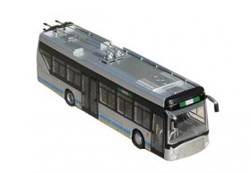 Bright Silver Die-Cast BeiJing Trolley Bus Model