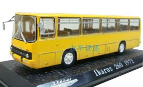 1:72 Scale Yellow Atlas Diecast Ikarus 260 1972 Bus Model