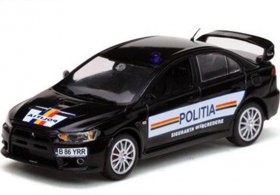 Black 1:43 Police Diecast Mitsubishi Lancer Evolution X Model