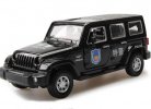 White / Black Police Kids 1:32 Diecast Jeep Wrangler Toy