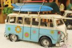 Medium Scale White-Gray Vintage Style Bus Model