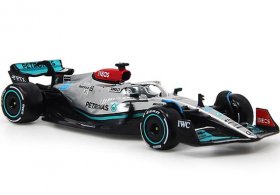 Silver 1:43 Scale Diecast 2022 Mercedes-AMG F1 W13 Model