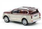 1:64 Scale Wine Red-Golden Diecast 2022 Tank 500 SUV Model