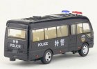 Black Kids Police Diecast Coach Bus Toy
