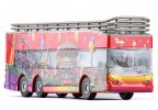 Kids Happy Amusement Park Red Diecast Double Deceker Bus Toy