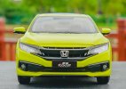 Yellow 1:18 Scale Diecast 2019 Honda Civic Car Model