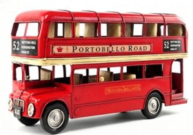 Red / Green 11 Inch NO.52 Retro London Double Decker Bus Model