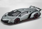 1:24 Scale White / Gray / Red Diecast Lamborghini Veneno Toy