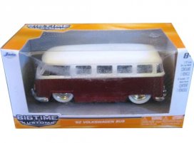 Kids 1:32 Scale Red-White JADA Brand Diecast VW Bus Toy