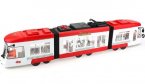 Large Scale Red-White Kids Articulated Electric Trolley Bus Toy