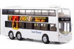 Pull Back Function White Alloy Double Decker Tour Bus Toys