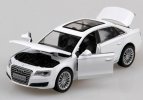 White / Black 1:32 Kids Pull-Back Function Diecast Audi A8 Toy