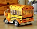 Flexible Roof Medium Scale Yellow Tinplate School Bus Model