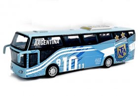 Sky Blue Argentina Football Team Kids Diecast Coach Bus Toy