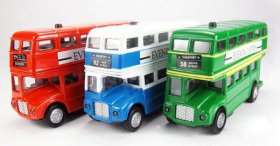 Green / Red / Blue Classical Alloy Double Decker London Bus