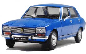 Red / Blue / White 1:24 Welly Diecast 1975 Peugeot 504 Model
