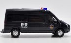 GCD 1:64 Scale Police Black Diecast Ford Transit Model