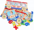 Kids Wooden Digital Big Educational Bus Toy